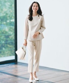 ANY L 【洗濯機可/ストレッチ/ウエストゴム/セットアップ可】イージーケアテーパードパンツ