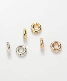 Phoebe 【金属アレルギー対応】シンプルフープスナップイヤリング　シャンパンゴールド