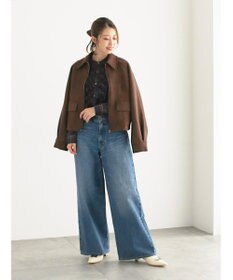 Te chichi ファブリックアソート衿付きブルゾン