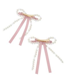 Maison de FLEUR パールリボン2SETクリップ