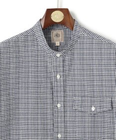 J.PRESS MEN 真夏を乗り切る爽快感と機能性【吸水速乾 / 接触冷感 / 高通気性 / ウォッシャブル】サッカーチェック シャツ / バンドカラー