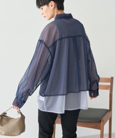 AMERICAN HOLIC シアーレイヤード配色シャツ