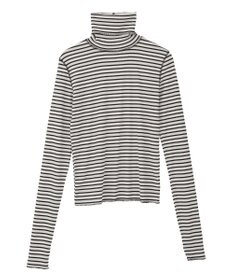 earth music&ecology リブタートルネックプルオーバー