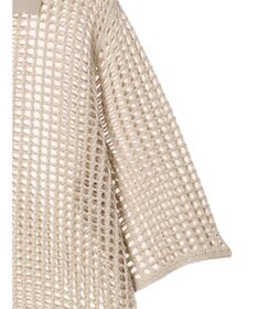 Green Parks メッシュ編み襟付きカーディガン