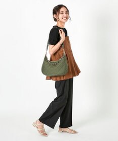 LeSportsac CHAIN N/S CONV HOBO/ダークオリーブチェーンキルト