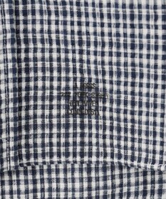 J.PRESS MEN 真夏を乗り切る爽快感と機能性【吸水速乾 / 接触冷感 / 高通気性 / ウォッシャブル】サッカーチェック シャツ / バンドカラー