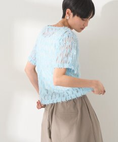 AMERICAN HOLIC チュールフリンジシアーＴシャツ