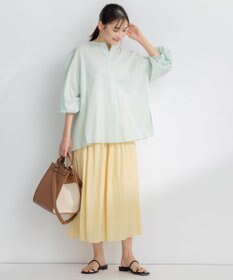 組曲 【新色追加・ウエスト調整可】ギャザーライトデシン パンツ