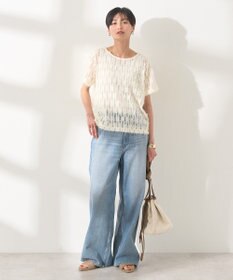 AMERICAN HOLIC チュールフリンジシアーＴシャツ