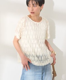 AMERICAN HOLIC チュールフリンジシアーＴシャツ