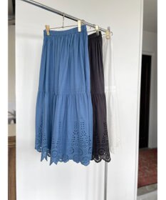 Feroux 【洗える】刺繍ティアード スカート