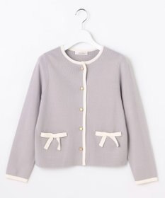 Feroux バイカラーリボンニット カーディガン