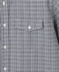 J.PRESS MEN 真夏を乗り切る爽快感と機能性【吸水速乾 / 接触冷感 / 高通気性 / ウォッシャブル】サッカーチェック シャツ / バンドカラー