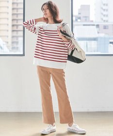 23区 【SLOW】ストレッチ コーデュロイ ストレート フレア パンツ