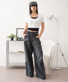 WEGO レースキャミレイヤード風ちびT