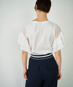 GRACE CONTINENTAL シアーフレアスリーブトップ