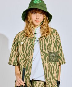 PW CIRCULUS 【MEN】ストライプカモフラ メッシュポケットシャツ ゴルフ