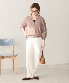 AMERICAN HOLIC バイパチ片畦衿付きニットプルオーバー