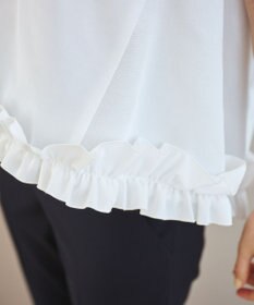 #Newans 【金子綾さんインスタライブご紹介アイテム】〈小柄さんにお勧め〉フリルヘムジレブラウス