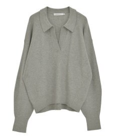 AMERICAN HOLIC バイパチ片畦衿付きニットプルオーバー