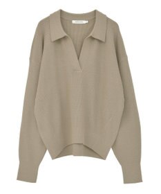 AMERICAN HOLIC バイパチ片畦衿付きニットプルオーバー