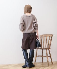 AMERICAN HOLIC バイパチ片畦衿付きニットプルオーバー