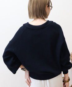 AMERICAN HOLIC バイパチ片畦衿付きニットプルオーバー