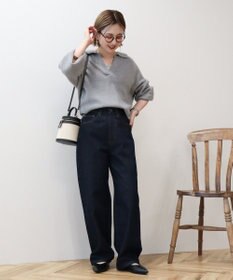 AMERICAN HOLIC バイパチ片畦衿付きニットプルオーバー