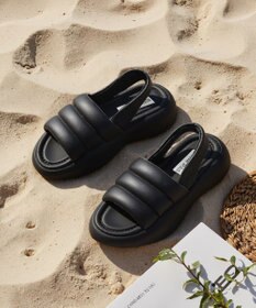 STEVE MADDEN HEADWAY バックストラップ厚底パフィーサンダル