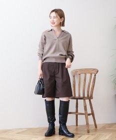 AMERICAN HOLIC バイパチ片畦衿付きニットプルオーバー