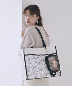 Maison de FLEUR リボンプリントクリアポーチ