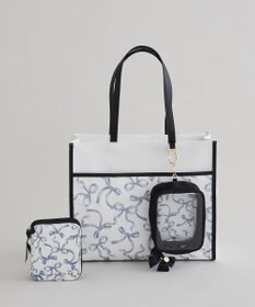 Maison de FLEUR リボンプリントクリアポーチ