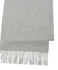 MOONBAT FURLA(フルラ）カシミヤ100％ 無地 マフラー ロゴ刺繍 手洗いOK