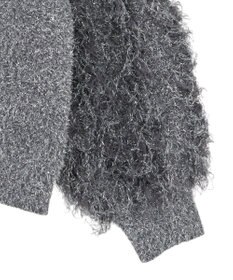 Green Parks ・ｆｕｒｒｙ　ｒａｔｅ　ラメフェザー袖フリンジニット