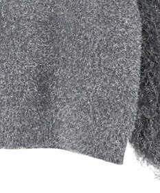 Green Parks ・ｆｕｒｒｙ　ｒａｔｅ　ラメフェザー袖フリンジニット