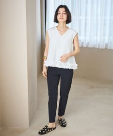 #Newans 【金子綾さんインスタライブご紹介アイテム】〈小柄さんにお勧め〉フリルヘムジレブラウス