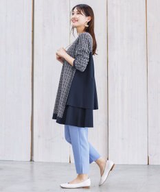 Tiaclasse 【洗える】ツイード2段フレアチュニックブラウス