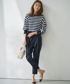 組曲 【美シルエット・ストレッチ・シワになりにくい】オシャクロス テーパードパンツ