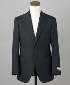 GOTAIRIKU シワになりにくい【御幸毛織/みゆきけおり】DRY SPINNER(ドライスピナー)スーツ（ダークグリーンストライプ）