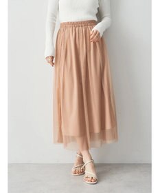 YECCA VECCA ラメチュールギャザースカート