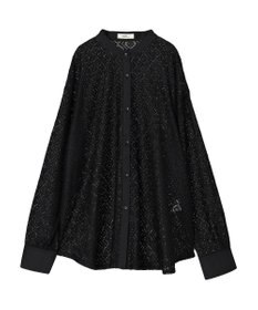 earth music&ecology レースバンドカラーシャツ