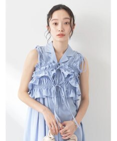 earth music&ecology ＳＥＴ２点シャーリングビスチェ×シャツワンピース