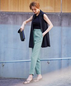 ICB 【接触冷感・UVケア・速乾・洗える】FluidBackSatin ドロストパンツ