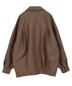 earth music&ecology フェイクレザージップジャケット
