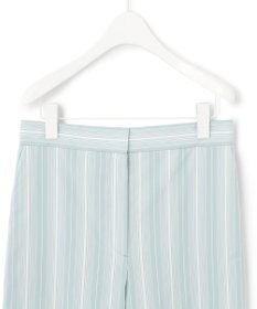 ICB 【洗える】 コットンナイロンドビーストライプ ワイドストレートパンツ