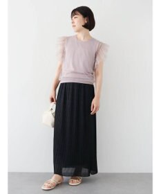 Green Parks ・swing by チュールレイヤーノースリーブニット