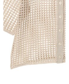 Green Parks メッシュ編み襟付きカーディガン