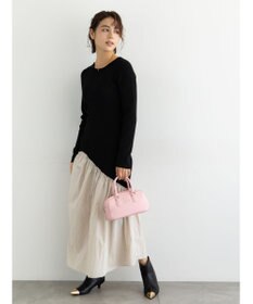 Te chichi 【宮本茉由着用】リブニットドッキングアシメワンピース