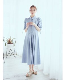 earth music&ecology 袖ドロストシャツワンピース