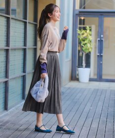 Tiaclasse 【新色追加】スエードポンチプリーツスカート